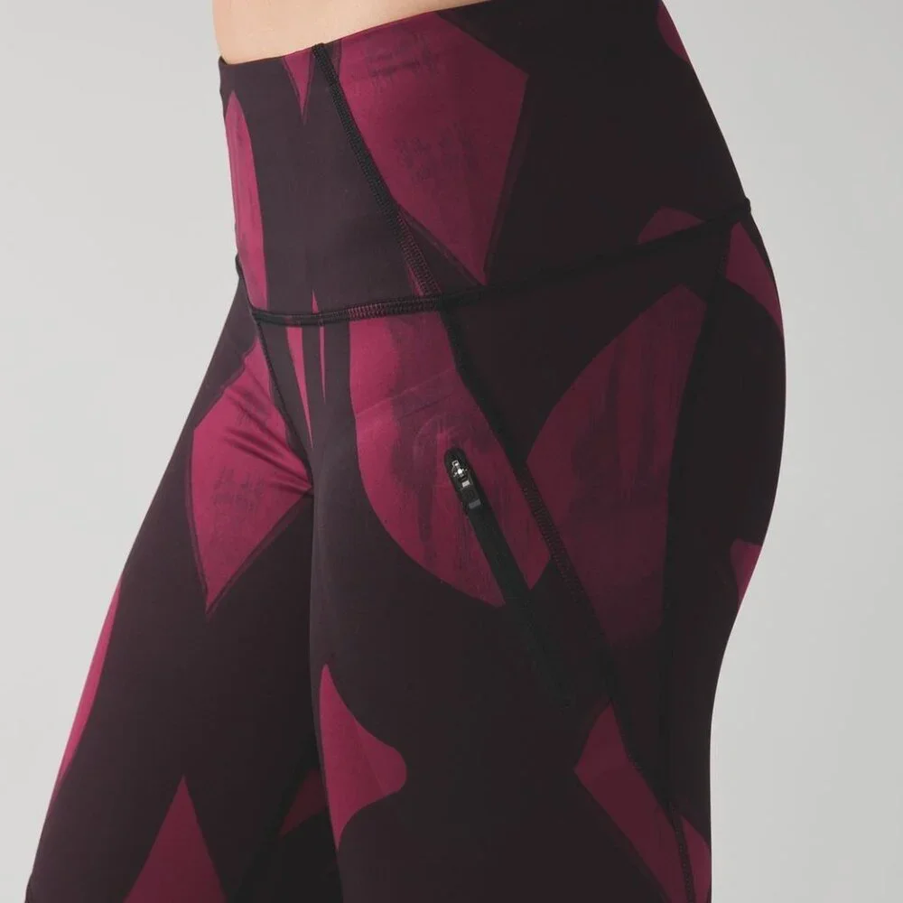 Lululemon‎ All Sport Crop Leggings Purple Black Full On Luxtreme Womens Size 6